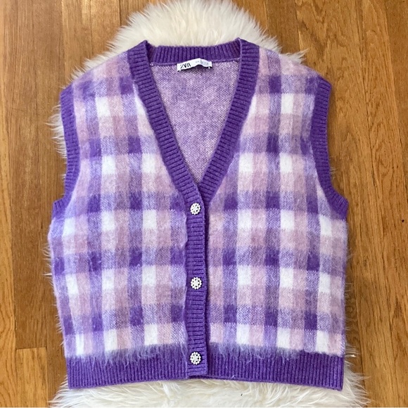 Zara Sweaters Nwot Zara Jeweled Button Oversized Soft Feltedlook